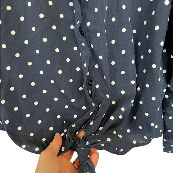 Vero Moda Polka Dot Tie Top Long Sleeve NWT - Picture 8 of 10